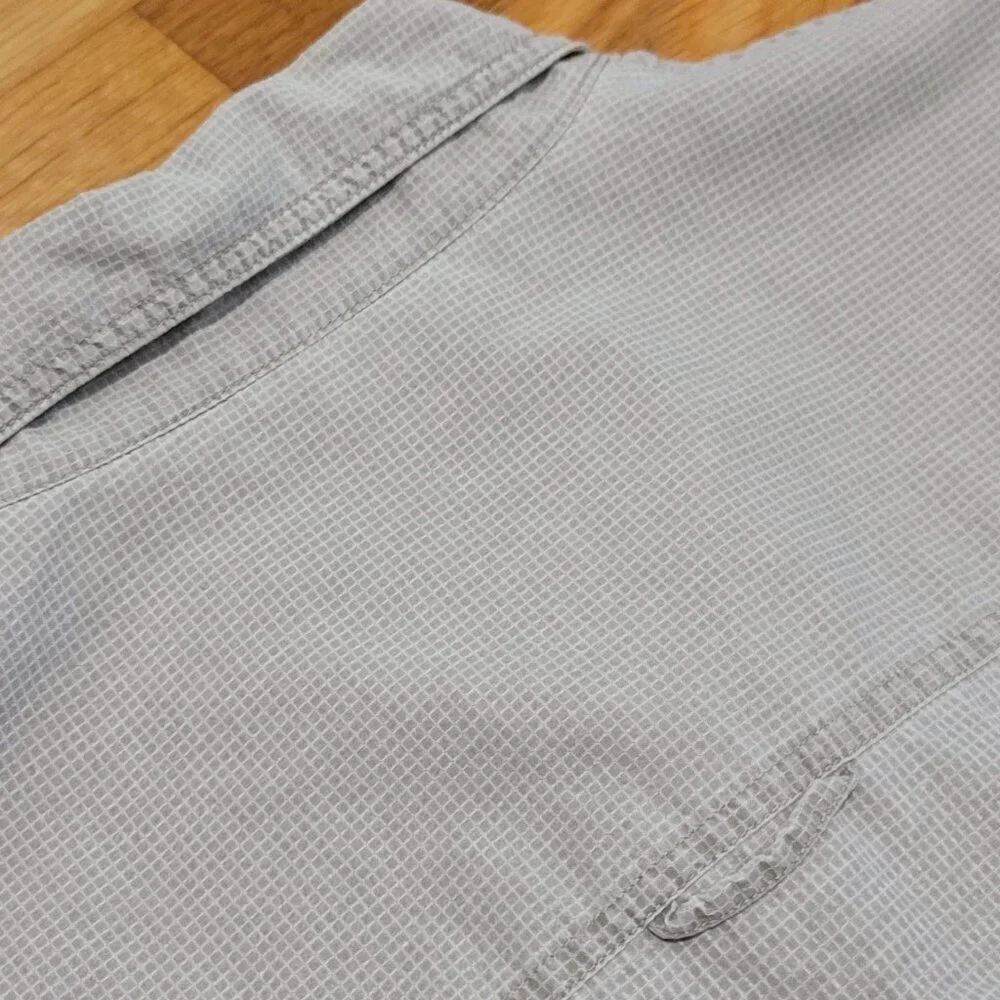 Woolrich Gray Ripstop Lightweight Hiking Outdoor Vented Shirt Medium M Button - Picture 5 of 6